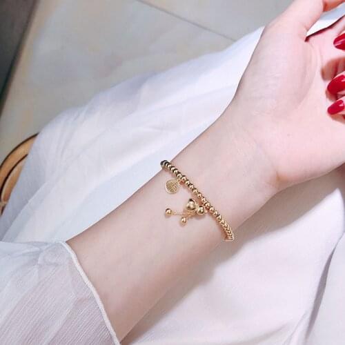 YUN RUO Rose Gold Color Fashion Fortunate Calabash Stretch Bracelet Woman Gift Titanium Steel Jewelry Never Fade Wholesale 2019