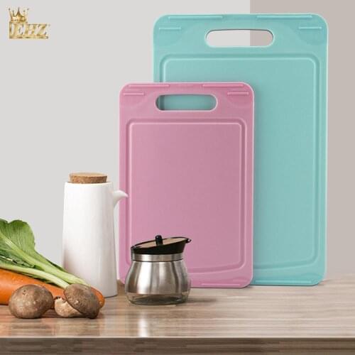 EHZ Cutting Board Set Of 2Pcs Plastic Antibacterial Mildew Food Supplement Cut Fruit Meat Vegetable Home Outdoor Kitchen Tool