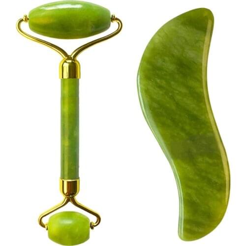 Jade Beauty Device Gua Sha Platen Massager Zinc Alloy Flower Stand Double-head Silent Beauty Device Tool