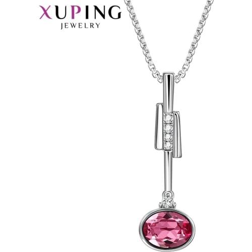 Xuping Jewelry Fashion Simple Modern Crystals Necklaces for Women Romantic Popular Design Party Gifts 40385