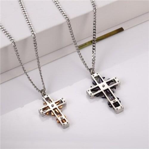 OUFEI 2020 New Cross Necklace Fashion Jewelry Accessories Stainless Steel Jewelry Woman Metal Necklaces Pendants Free Shipping