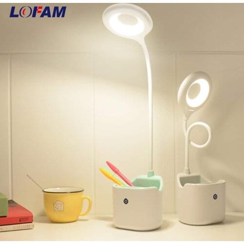 Rechargeable Pen Holder LED Desk Lamp Flexible Gooseneck Table Lamp Desk Port for Study Reading Office and Bedroom