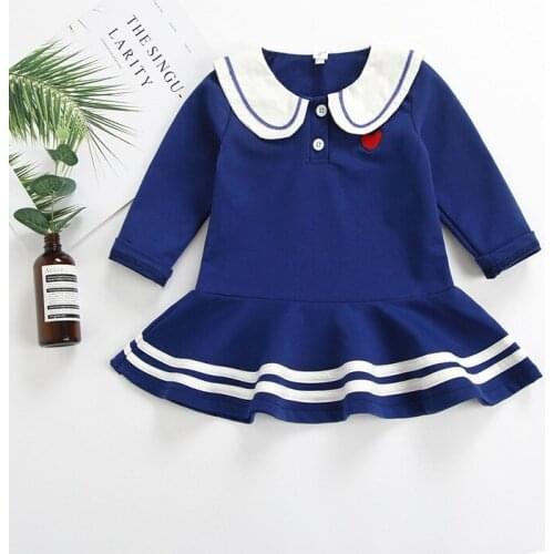 Long Sleeve Baby Girls Dress For Girl Newborn Toddler Dresses Kids College Wind Dress Casual Clothes