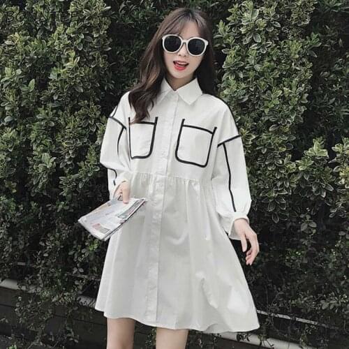 Dress Women A-line Patchwork Retro Ruffled White Midi Summer Dresses Womens Harajuku Full Loose Sweet Casual Fashion Stylish