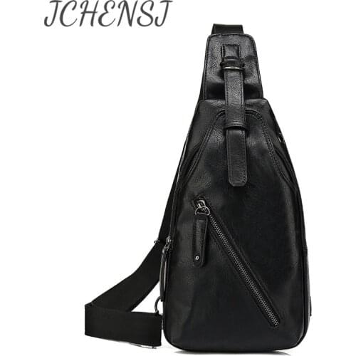 JCHENSJ Leather Shoulder Bags For Men Large Capacity Travel Working Male Chest Bag Designers Mens Cross Body Bags