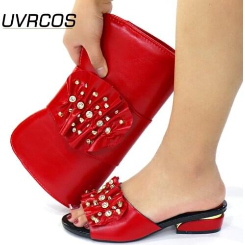 Light Latest Summer Slippers Shoes for Women Shoes and Matching Purse for Women Women Italian African Party Pumps Shoes and Bags