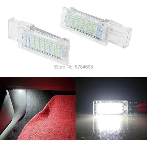 2Pcs Canbus No Error LED Footwell Light Boot glove box Lamp for VW Golf 5 6 7 Jetta SCIROCCO Passat Polo cc 6R 6C Red White Blue