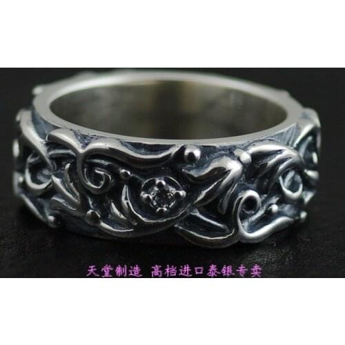Thailand jewelry tang twining thick 925 sterling silver rings Thai silver ring