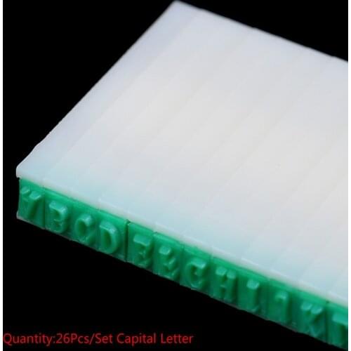 26 in 1 Letter Part Hard Plastic Plastic Stamp Set White Green