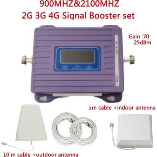 Cellular amplifier gsm 3g signal booster smartphones mobile network booster 900 2100 antenna accessories for mobile phones