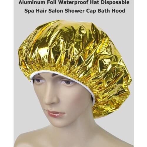 1PC Aluminum Foil Waterproof Ultra-thin Bath Hoods Nourishing Dry Disposable Shower Cap Baking Oil Hair Cap