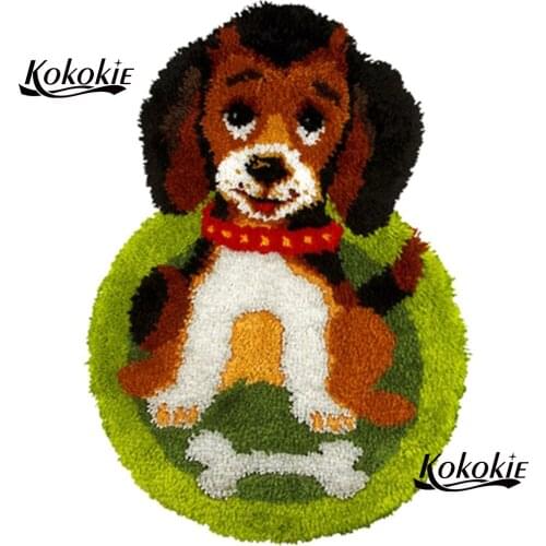 Diy latch hook kits rug tapestry kits dog 3d printed canvas accessories crochet tapis needle for carpet embroidery diy carpet
