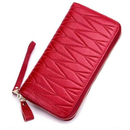 2020 new women wallet high quality genuine Leather card holder long style money clutch bag Fashion cow skin Lady Coin Purse