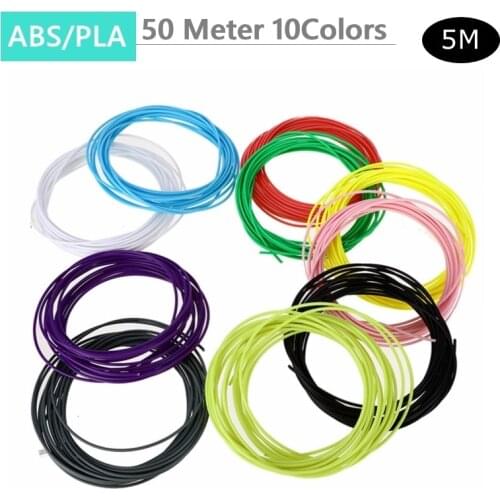 10/20 Rolls 50/100/200 Meter 1.75mm ABS/PLA Material PLA Filament 3D Refill Plastic for Printer 3D Pen School Drawing Supplies