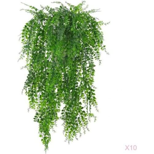 10pcs 75cm Artificial Leaves Plastic Plant Vine Wall Hanging Garden Living Room Club Bar Decorated Fake Leaves Green Plant Ivy