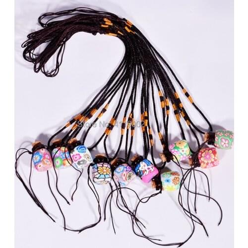 100 pieces/lot 2ml Essential Oil Diffuser Polymer Clay Perfume Bottle Car Hanging Decoration Pendant Necklace