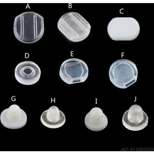 100Pcs Earring Pads Support Stabilizer Silicone Comfort Earring Cushion for All Sizes Clips on Earrings Findings D08 20 Dropship