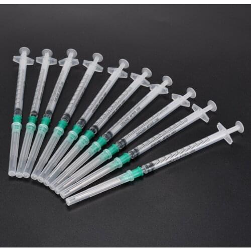 10pcs Syringes Blunt Needle 1ml Syringe &18Ga 1.5 Inch Blunt Tip Needle & Protective Cover Cap Kit For Mixing many Liquids