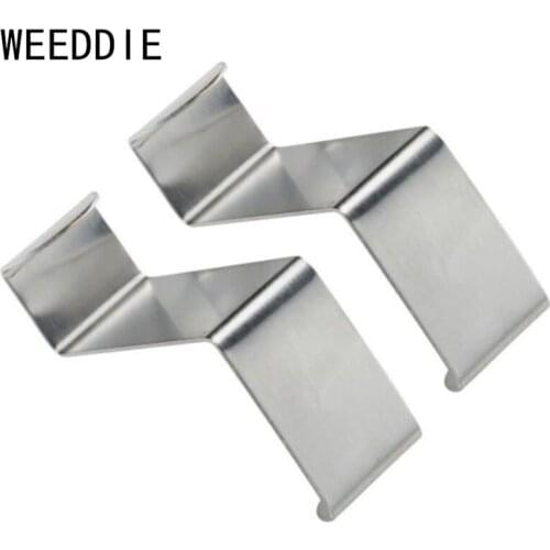 2Pcs/Set Stainless Over Door Hooks Kitchen Cabinet Draw Towel Clothes Holder Hanger