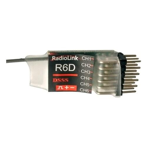 2PCS/Lot Radiolink R6D 6-CH 2.4GHz DSSS Receiver for Transmitter AT9 and AT10