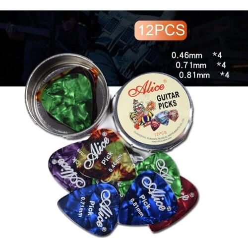 20Pcs/Set Alice Electric Guitar Picks Celluloid Acoustic Guitar Picks Plectrums 0.46/0.71/0.81mm Mandolin Ukulele Banjo Parts