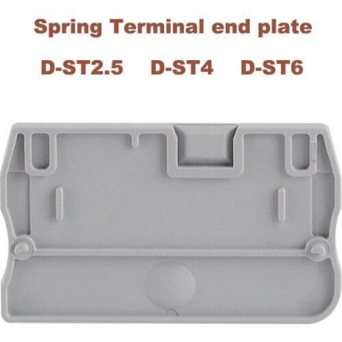 5/10pcs Spring Terminal block plate D-ST2.5/4/6 universal bornier end stopper morsettiera baffle side sealing spacer cover