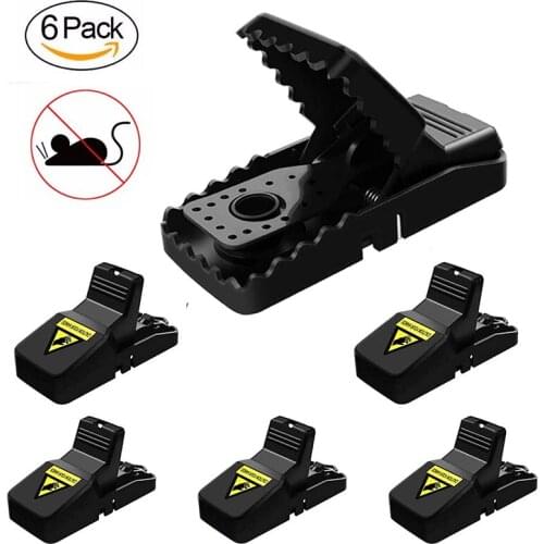 6 Pcs Reusable Rat Catching Mice Mouse Traps Mousetrap Bait Snap Spring Rodents Catcher for Indoor Outdoor Pest Control