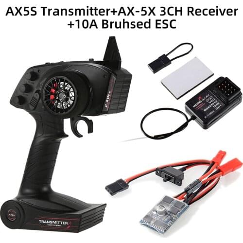 AUSTAR AX5S 2.4G 3CH Transmitter with AX-5X Receiver 10A ESC for Q65 MN90 1/10 1/8 RC Crawler TRX4 Axial SCX10 D90 TG3 X6 X4