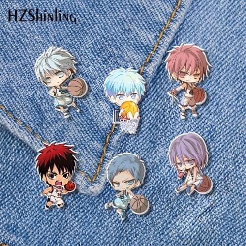 2021 New Kuroko No Basket Acrylic Lapel Pin Anime Epoxy Butterfly Clasp Pin Handmade Butterfly Brooch