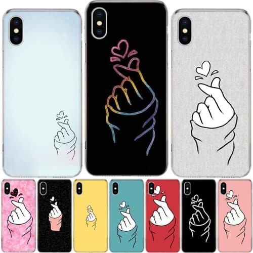 Black White Love kpop Phone Case For Iphone 12 MIni 11Pro MAX XS 8 7 6 6S Plus X 5 5S SE XR SE 2020 Cover Shell Coque