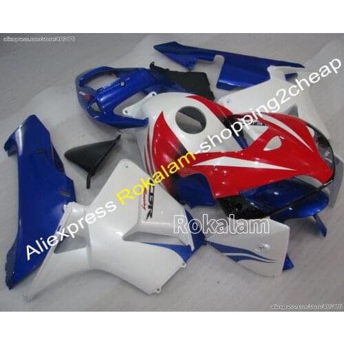 Cheap ABS Cowling Kit For Honda CBR600RR 2005 2006 CBR 600RR 05 06 Red White Blue Motorcycle Fairing Kit (Injection Molding)