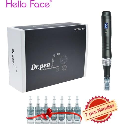 Dr pen Ultima M8 With 7 pcs Cartridges Wireless Derma Pen Skin Care Kit Microneedle Home Use Beauty Machine