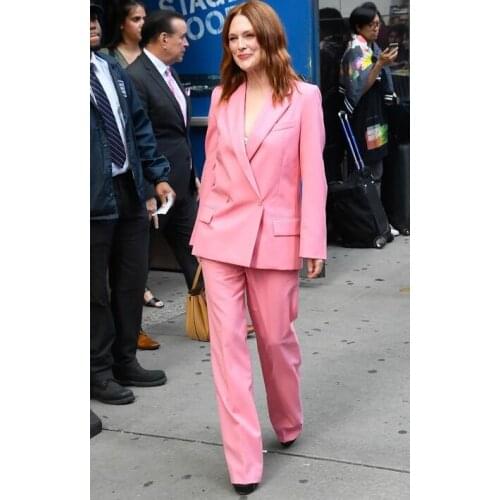 Double Breasted Women Pantsuits Autumn Office Wear Jacket Pants with Suit Ladies Trousers and Jacket Set Custom Made