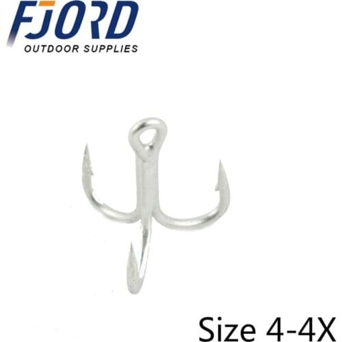 FJORD Fishing Hooks High Steel Carbon Material Treble Fishing Hook Round Folded Saltwater Bass 4# 6# Tackle Tool