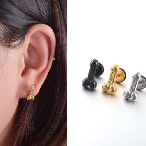 Geometric Stud Earrings In Stainless Steel and Titanium