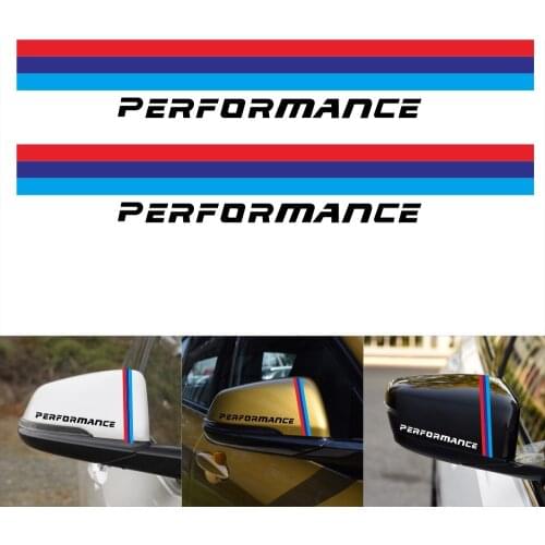 2pcs M Power Performance car rearview mirror sticker for BMW 1 3 4 5 7 Series GT X1 X3 X4 X5 X6 F15 F16 F18 F10 F25 F30 F31 F34
