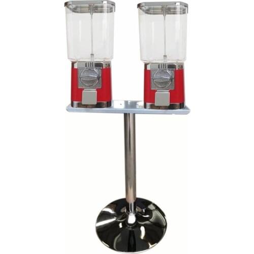 Good quality Zhutong 2-head candy machine vending double head chewing gum ball vending machine with stand