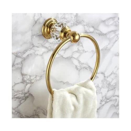 Crystal & Brass Gold Towel Ring,Towel Holder, Towel Bar CY005