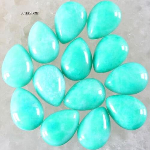 Water Drop 18x13MM Cabochon Natural Stone Bead Green Amazonite For Jewelry Making Necklace Pendant Bracelet Earrings 10Pcs K816