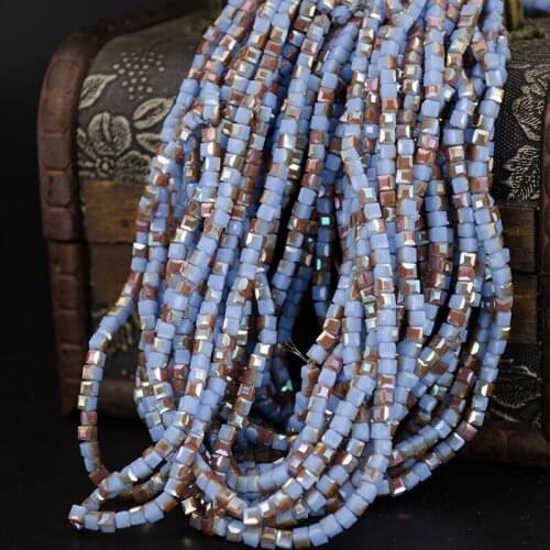 5A qaulity !!!3MM 95 piece/lot Cube crystal glass beads Cut Faceted Round Glass Beads DIY handmade materials