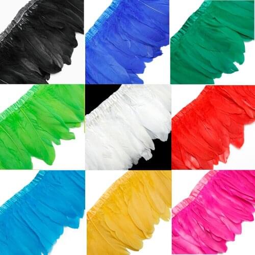 1 Meter Goose Feather Lace 15-20cm Feather Trim Fringe Ribbon for Wedding Party Home Feather Decor Clothing Sewing Accessories