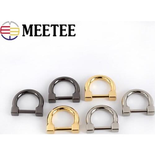Meetee 13x24mm 4/10pcs Metal D Ring Buckle Bag Strap Clasp Adjustable Screw Luggage Connector Handle Hook Diy Hardware Accessory