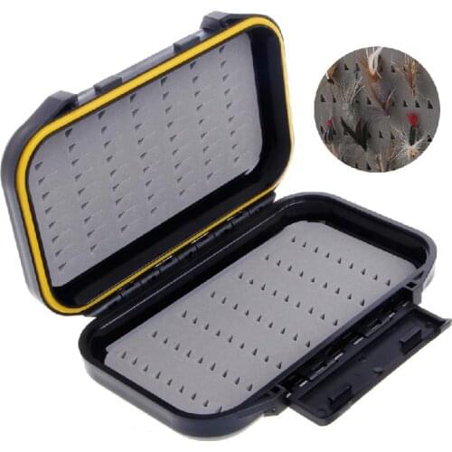 Newest Portable Waterproof Fly Fishing Bait Box Trout Flies Storage Box Case Container