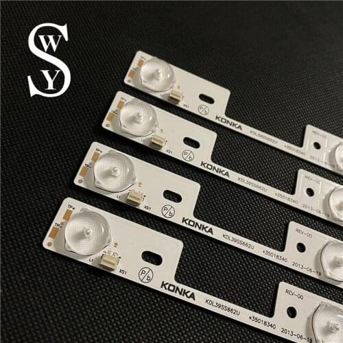 New 100PCS/Lot KDL39SS662U 35018339 35018340 327MM 4 LEDS 1LED 6V