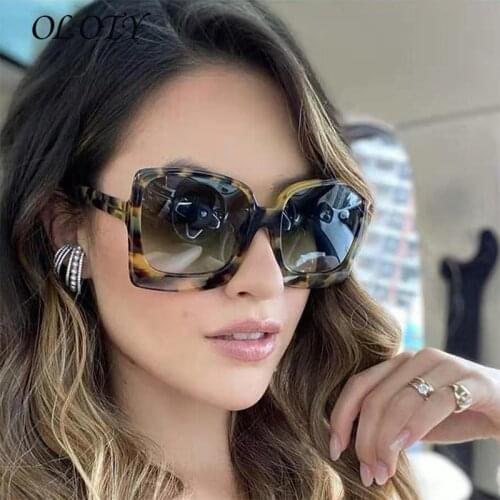 2021 new large frame square sunglasses Fashion Womens Sunglasses retro trend Sunglasses UV400 sunglasses women vintage glasses