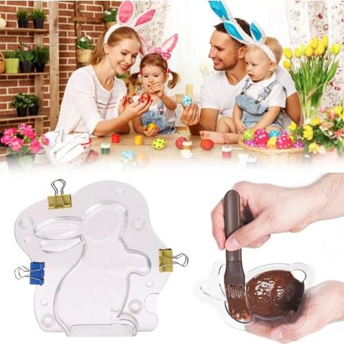 3D Easter Bunny Mold Chocolate Candy Cake Jelly Baking Tools Non-Stick DIY Mold for Easter Decoration