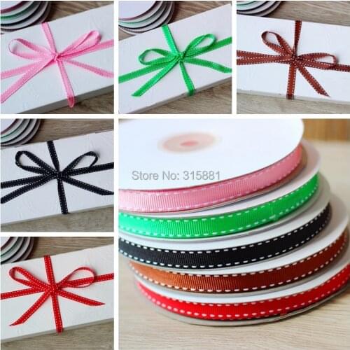 Gift Ribbon, Gift Wrapping Ribbon,grosgrain ribbon with white saddle stitching 25yards/LOT