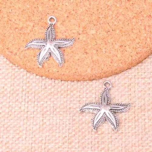 92pcs starfish Charms Zinc alloy Pendant For necklace,earring bracelet jewelry DIY handmade 25*23mm
