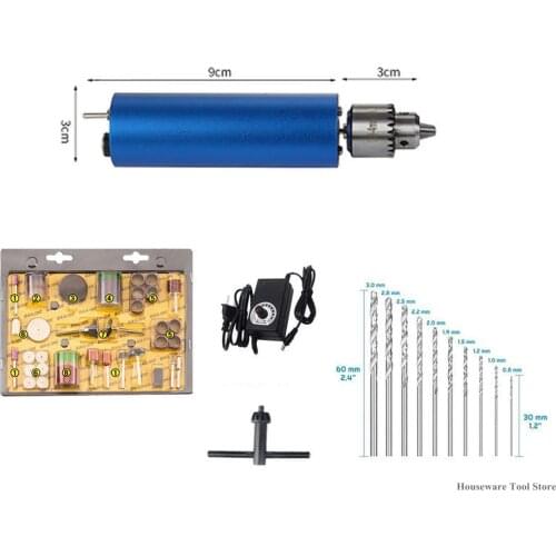 Adjustable Electric Hand Drill DC3V-12V Motor PCB Press Drilling Compact Set 0.3-4mm JT0 Chucks DIY Woodworking Tools Portable