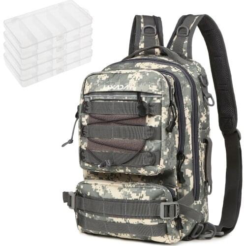 Fishing Backpack with 4 Trays Storage Bag Outdoor Shoulder Backpack Waterproof Fishing Gear Bags with 4 Tackle Box Fishing Bag